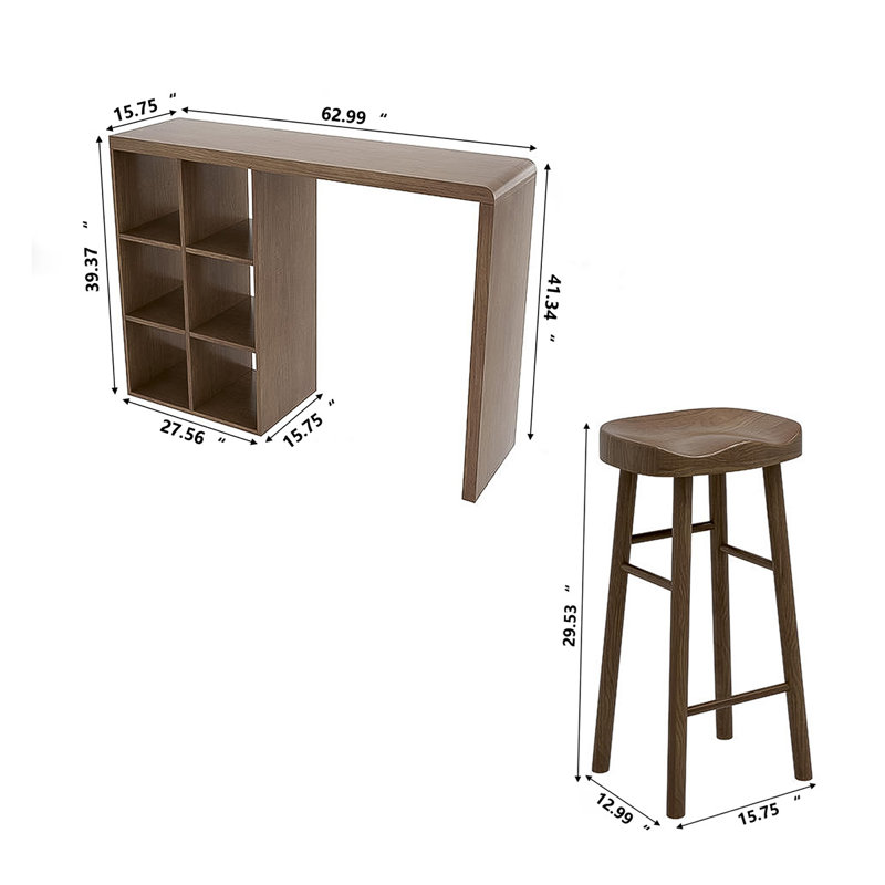 Roary 62.99'' Solid Wood Bar Set