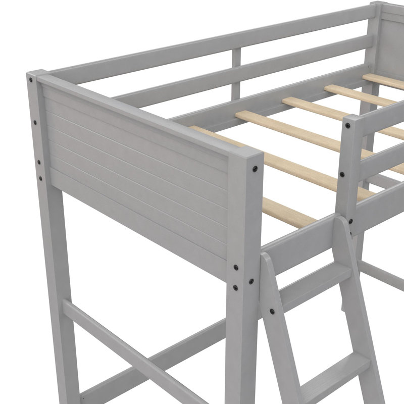 Lit plateforme simple Zuniga, Gris