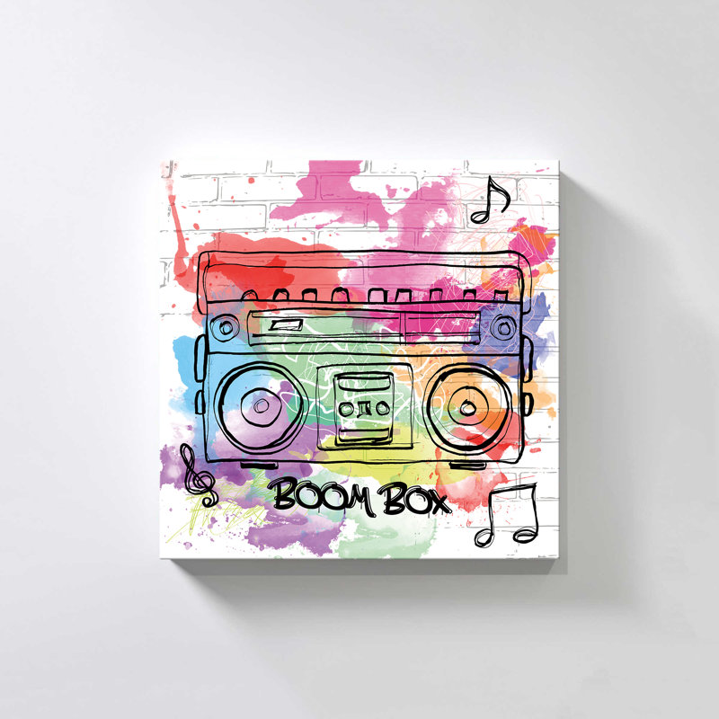 "Boom Box" by Daniela Santiago Print on Canvas, H 28 po x l 28 po x P 1,5 po