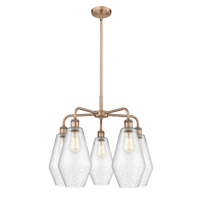Amylea 5 - Light Steel Dimmable Geometric Chandelier