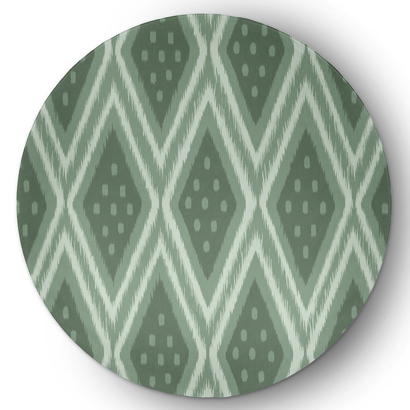 Chenille Geometric Indoor Rug, Round 5'