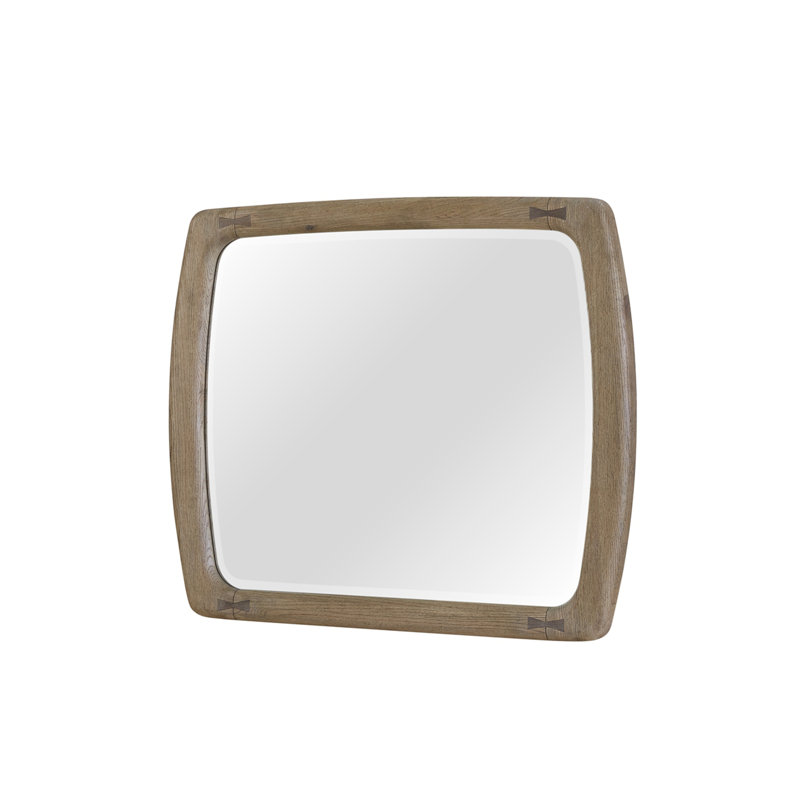 Miroir d'inspiration anglaise en chêne noueux avec nœuds papillon
