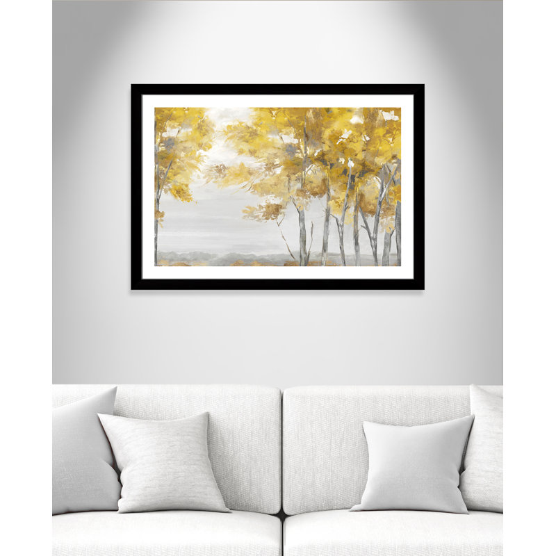Jaune altruiste - Art encadré autoportant, H 31 po x l 43 po x P 1,25 po, Cadre noir mat