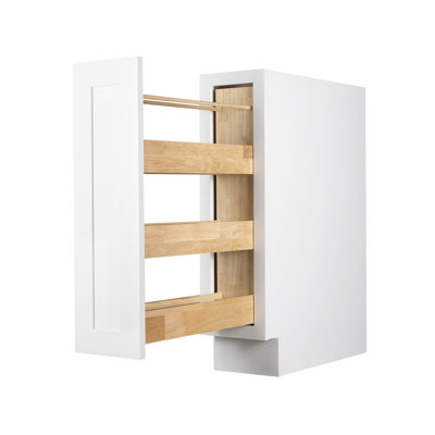 Koville BSP09 White Shaker Base Spice Pull Out Cabinet With Plywood Box