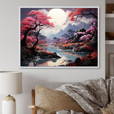 Magical Kawaii Moonlite River sur impression sur toile