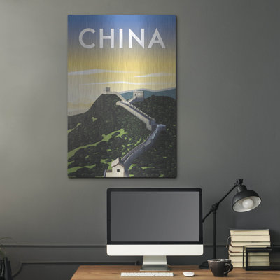 'China' by Omar Escalante Metal Wall Art