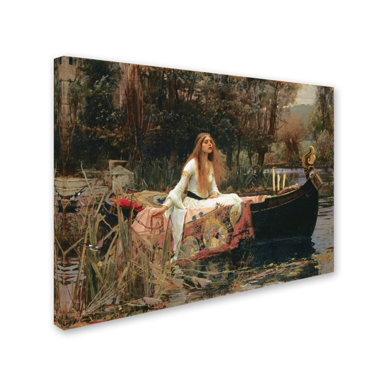 John William Waterhouse The Lady Of Shallot On Fabric by John William Waterhouse Print