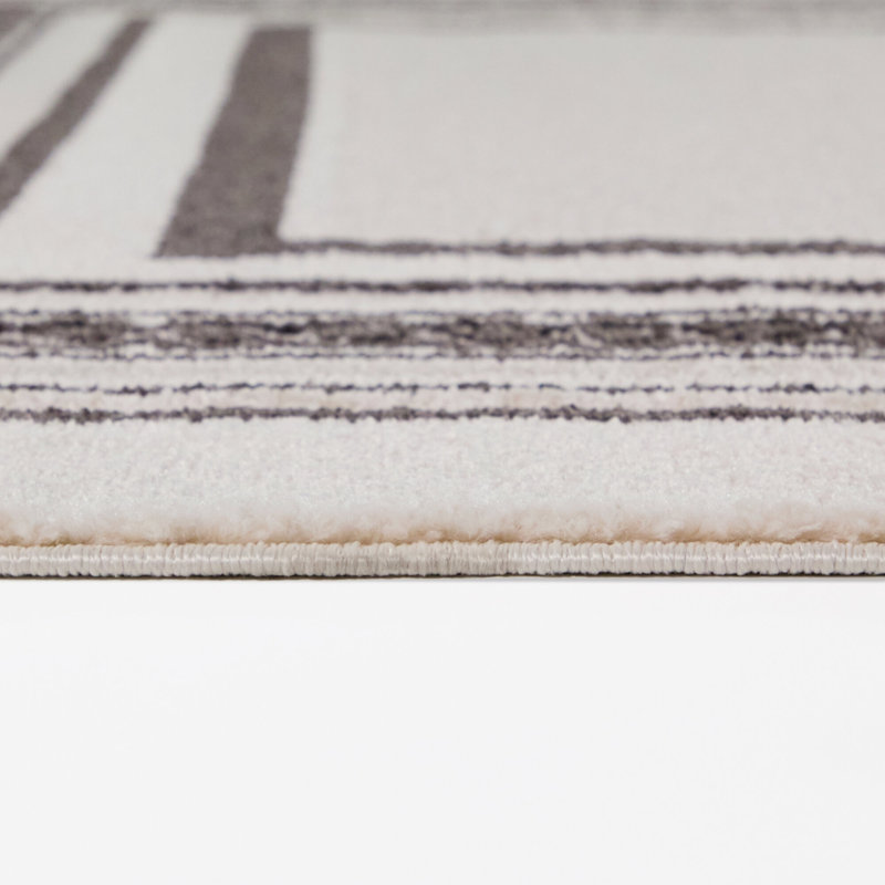 Porter Cream/Charcoal Border Area Rug, 7'10" x 10'