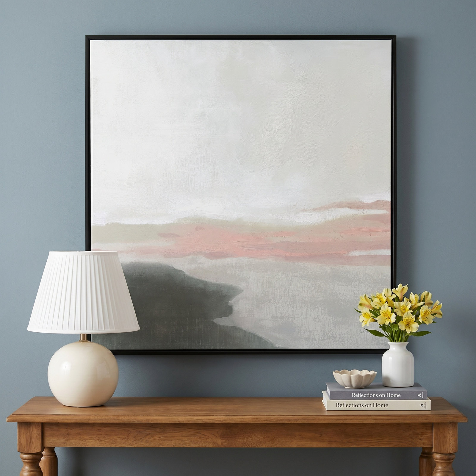 Carley "Still Lake" Painting by Carol Robinson, Black, 13.5" H x 13.5" W x 2" D