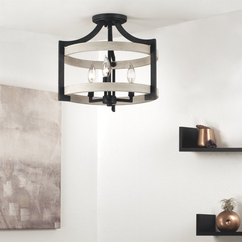 Luminaire suspendu tambour 3 lumières Govanny