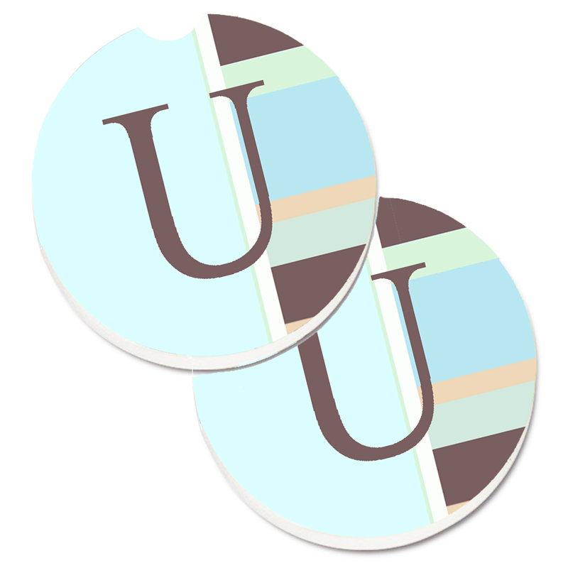 Sous-verre voiture monogramme initial, U, Mauve