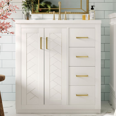 30'' Single Bathroom Vanity With Ceramic Top