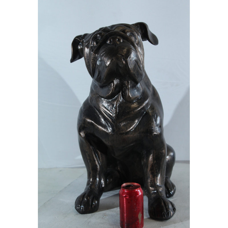 Statue bouledogue en aluminium Nifao
