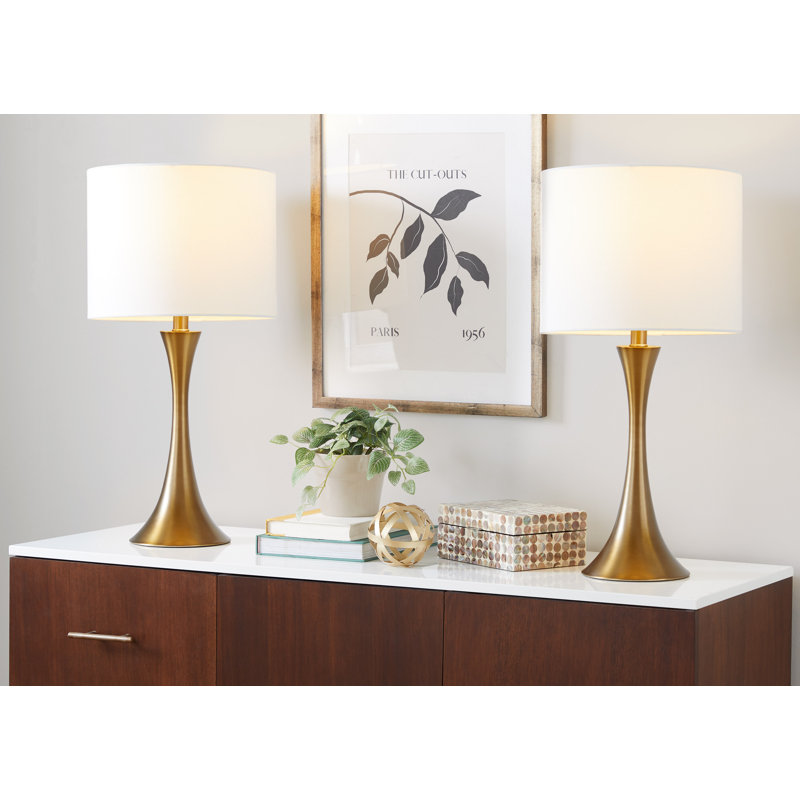 Adonis Metal Lamp, Matte Golden, White