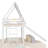 Twin Over Twin Size House Shape Bunk Bed With Roof，Ladder And Slide- Pine Wood And Mdf