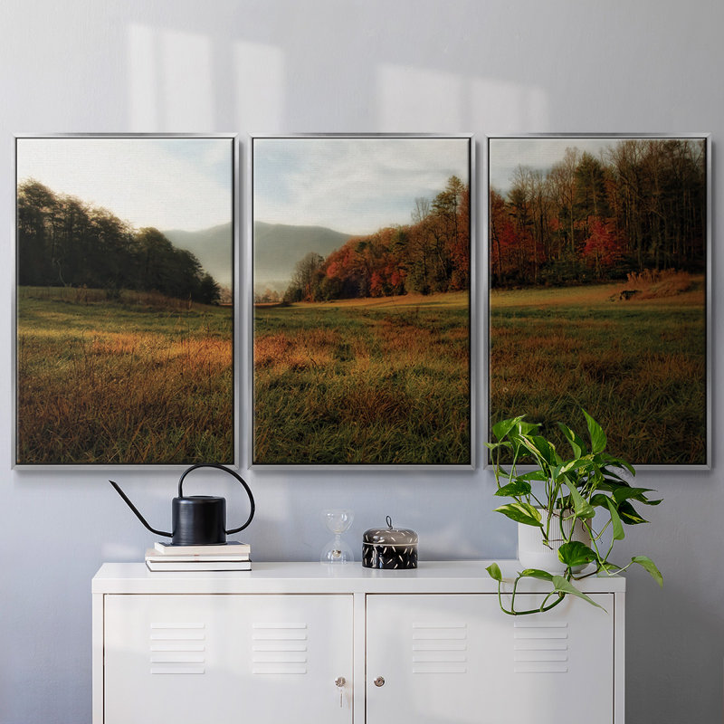 Lumière chaude matinale 3 pièces, H 36 po x l 75 po x P 2 po, Argent