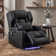 Faux Leather Power Reclining Home Theater Seat with Cup Holder