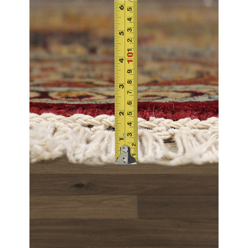 Tapis oriental en laine noué à la main orange / beige / brun Baku, Rectangle 11 pi 5 po x 17 pi 7 po