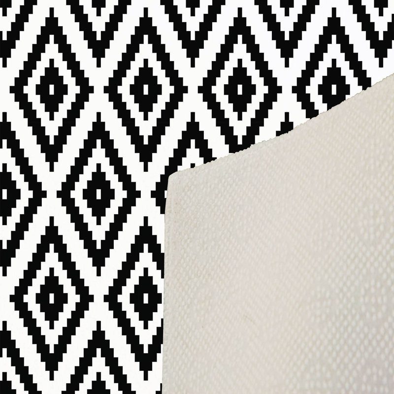 Stylish Hall Carpet (3.3 x 6.6 ft), 100% Polyester, 0.3 in Pile Height | Antibacterial, Non-Slip PVC Felt Dot Underside | Machine Washable, 3D Digital Print, Durable & Easy to Clean | Perfect for Entryway & Living Areas