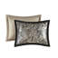 Édredon 12 pièces avec draps en coton, noir, grand lit. Comprend un édredon, des taies décoratives, des oreillers, une jupe de lit et des draps. Ravissant motif cachemire. Facile et pratique à entretenir. Nettoyage exquis simple-117586270