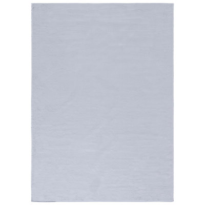 Faux Rabbit Fur Performance Machine Washable Solid Color Rug