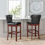 Paschall Upholstered Counter Stool with Solid Wood Frame