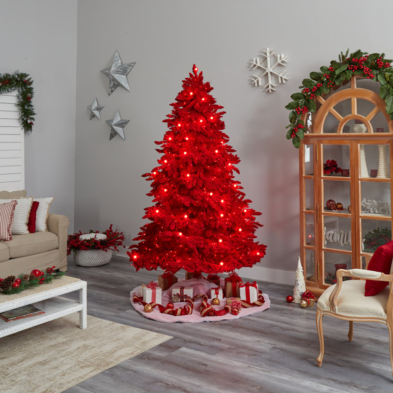 Lighted Artificial Christmas Tree, 8' H