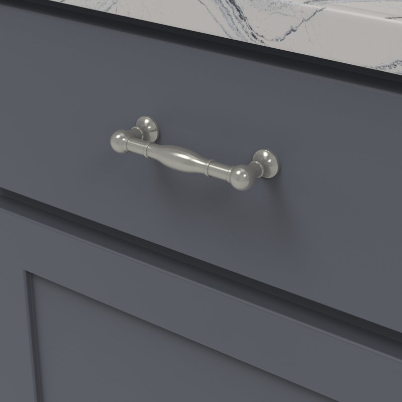 Fuller Collection Handle Pull - Traditional Hardware for Drawers & Cabinets, 3 3/4", Stainless Steel