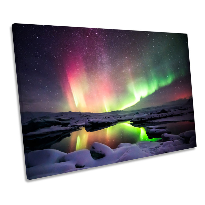 Northern Lights Astronomy - Wrapped Canvas Print, 30.5cm H x 45.7cm W x 2cm D