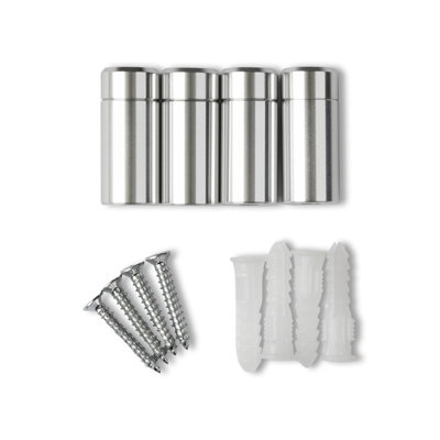 Wexel Art 1-Inch Standard Wall Mounts Grade Acrylic Floating Frames, Silver (Pack Of 4)