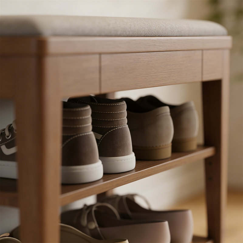 Premium Wooden Shoe Cabinet For Home, 21.3” H x 39.4” W x 13.6” D