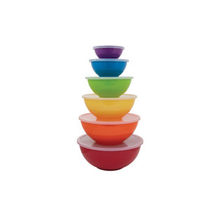 Sabatier Set Of 6 Melamine Mixing Bowls With Lids