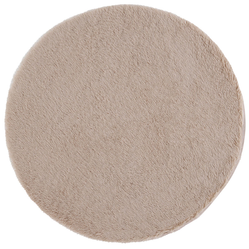 Zobe Shag Performance Solid Color Rug, Round 4'