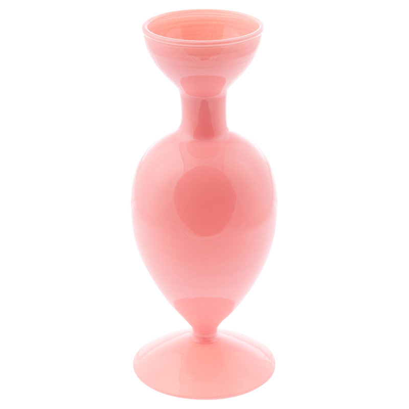 Vase DECO en verre rose (S25)