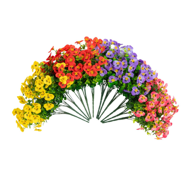 14 po Buisson artificiel résistant aux rayons UV du matin (intérieur / extérieur) - ensemble de 12, Assorti 2