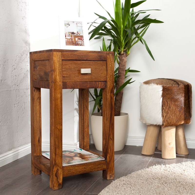 Elsa Solid Wood Sled End Table