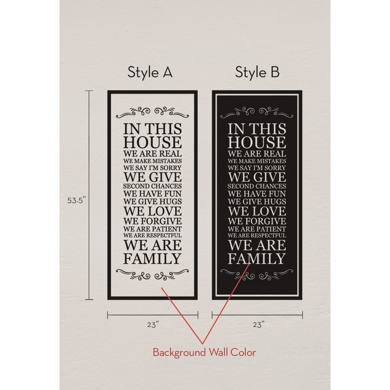 Text & Numbers Non-Wall Damaging Accent, Black