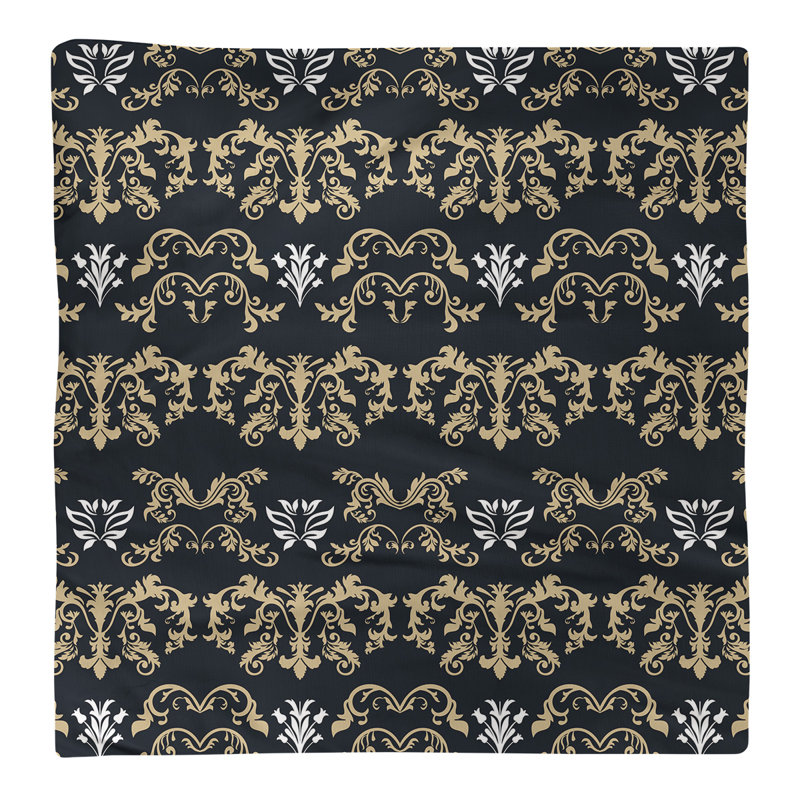 Serviette de football New Orleans, Doré antique / noir / blanc, Coton, l 10 po x L 10 po