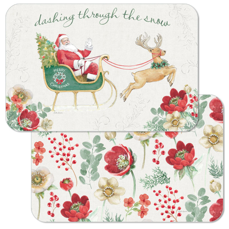 Holiday Traditions Reversible Rectangular Easy Care Placemats