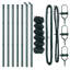 Chain Link Fence With 7 Posts Galvanised Steel-306222713-306222663
