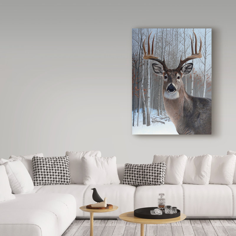 'Deer' Graphic Art Print on Wrapped Canvas, 19" H x 14" W x 2" D