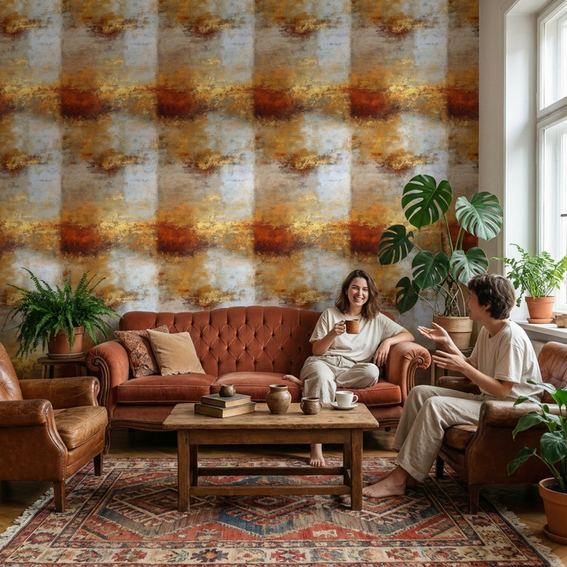 Luxurious Gold Wallpaper Textured Contemporary Decorative Mural