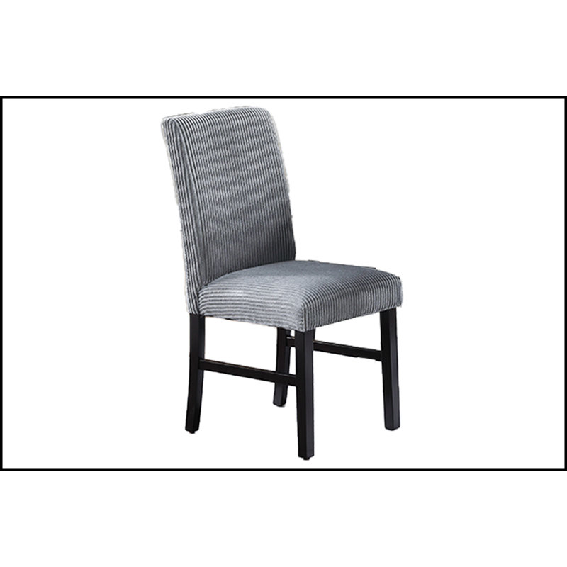 Ensemble de 2 chaises rembourrées Fog Corduroy, confortables et élégantes pour toute salle à manger, Brouillard