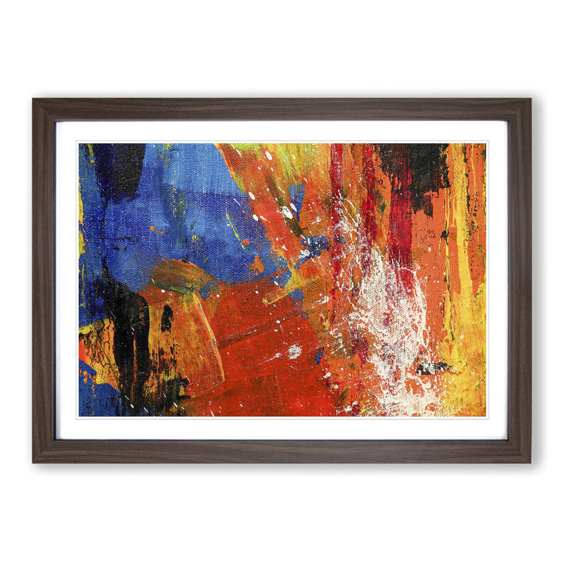 Abstract Art Painting Vol.27 by S.Johnson - Picture Frame Painting Print, 62cm H x 87cm W x 2cm D, Walnut Framed