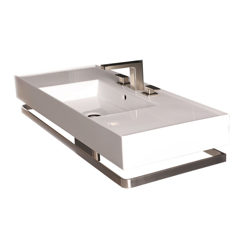 Aquaotto 40.25'' L Bathroom Sink, 3 Hole - 8" Centers