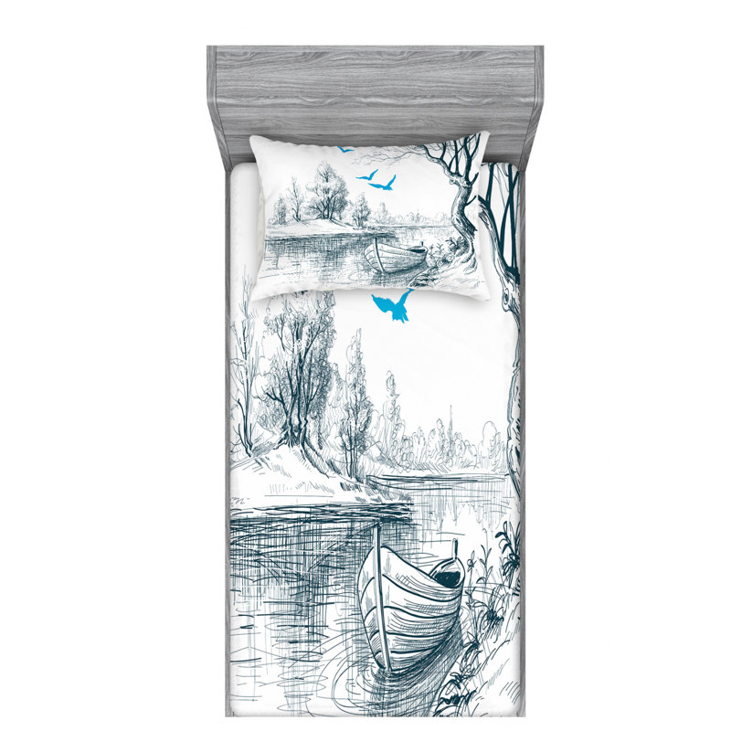 Microfiber Sheet Set, Twin Sheet Set with Fitted Sheet
