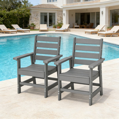 20.3W HDPE Outdoor-Dining-Chairs Set Of 2