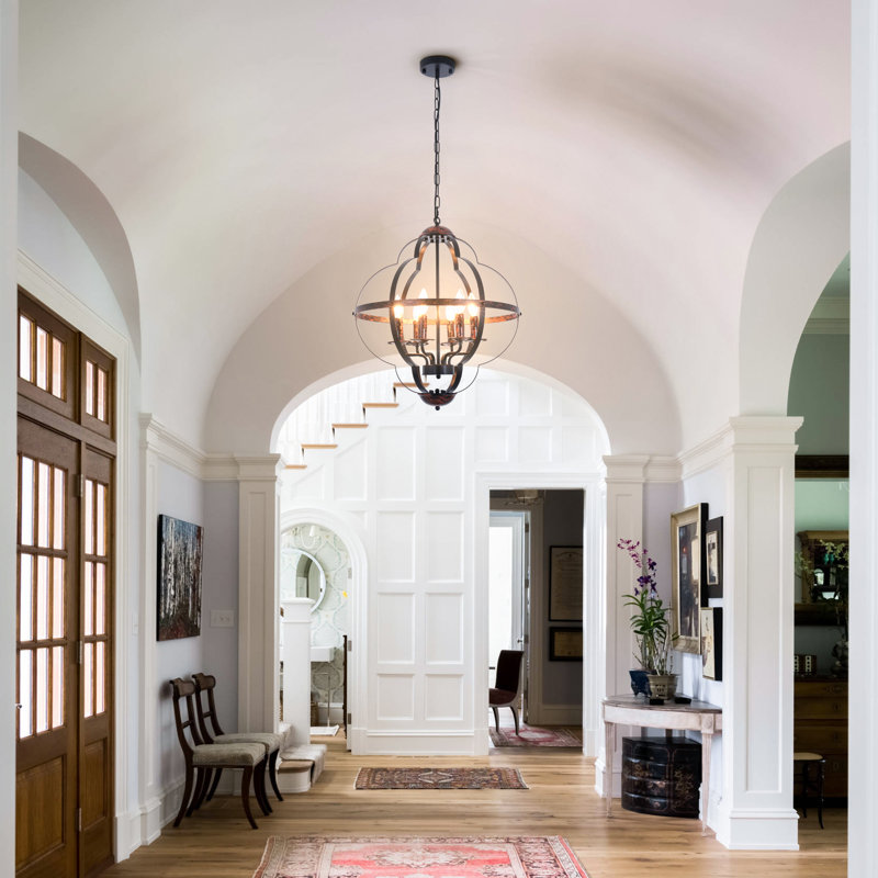 24" 6 - Light Dimmable Geometric Chandelier