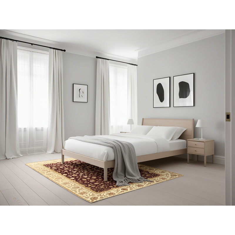 Tapis traditionnel rouge / beige Dobbin, Rectangle 5 pi x 7 pi