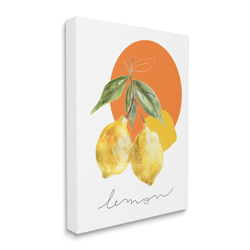 Art mural moderne, branche de citron, par Carol Robinson, H 40 po x l 30 po x P 1,5 po